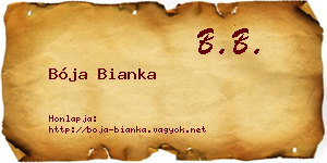Bója Bianka névjegykártya